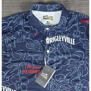 Reyn‎ Spooner Chicago Cubs Wrigleyville Hawaiian Shirt Men's Small Blue MLB NWT